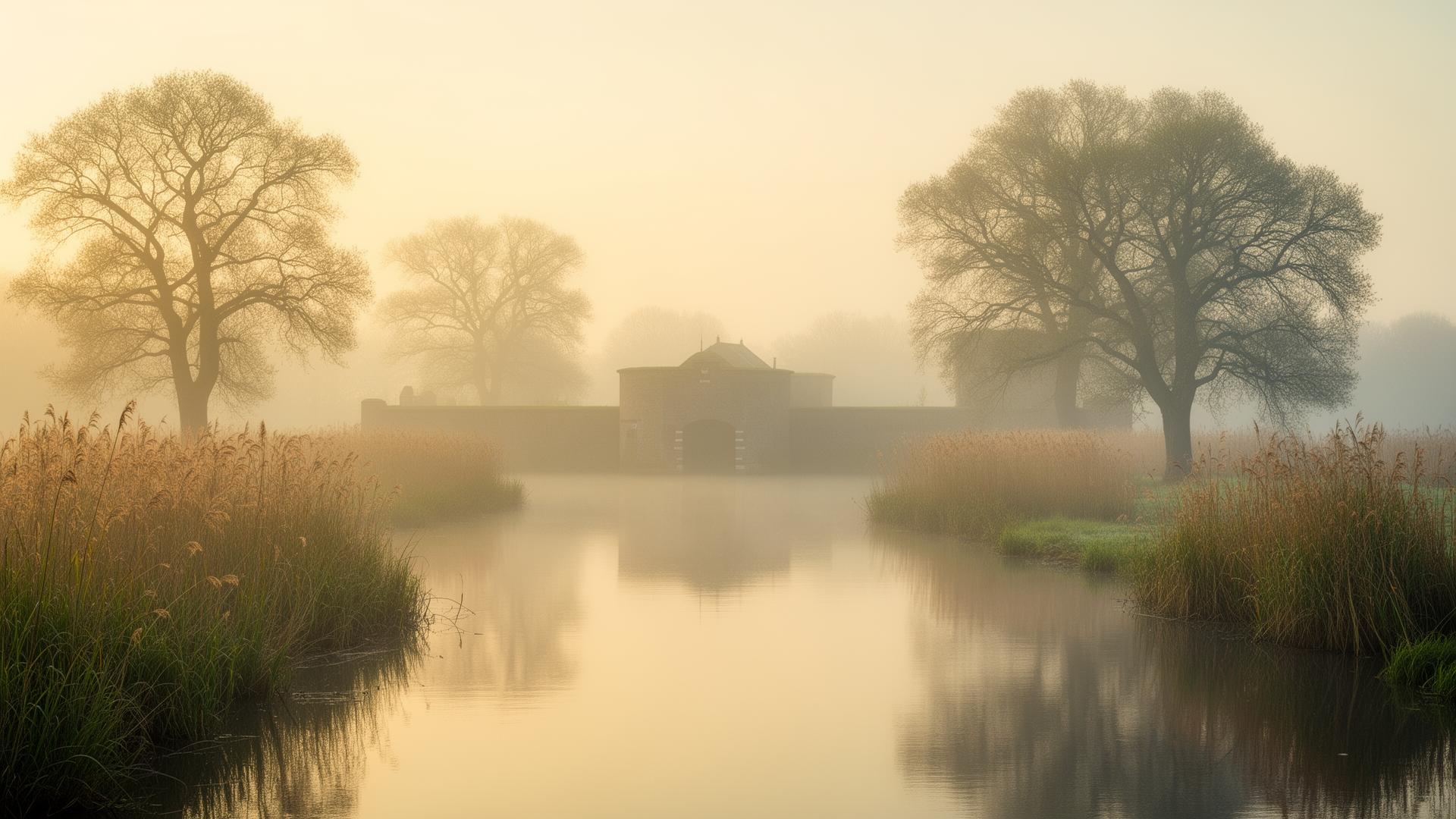 Mistige zonsopkomst bij Fort bij Nigtevecht